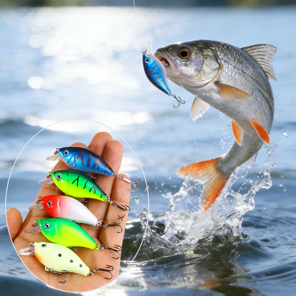 1Pc 6cm 6,9g Angeln Locken Cra – Fishing Hook Treble Bewertung und Preis